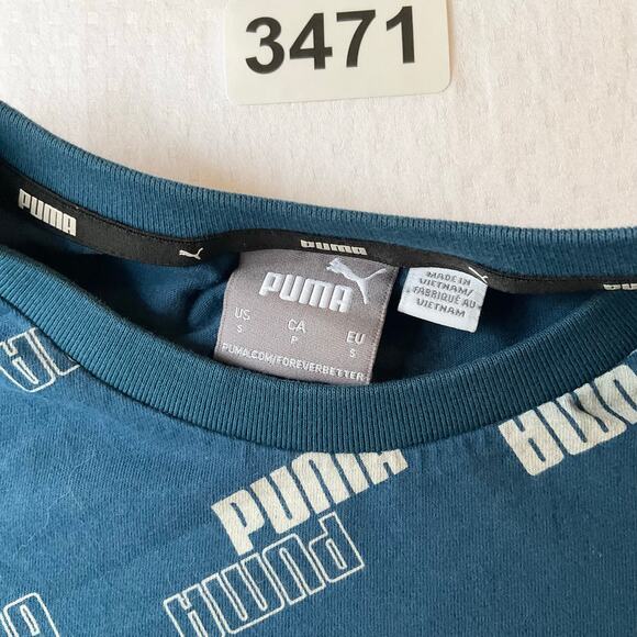 PUMA Women’s Short Sleeve Crewneck T-shirt Size S, Blue with White Logos - Picture 5 of 7